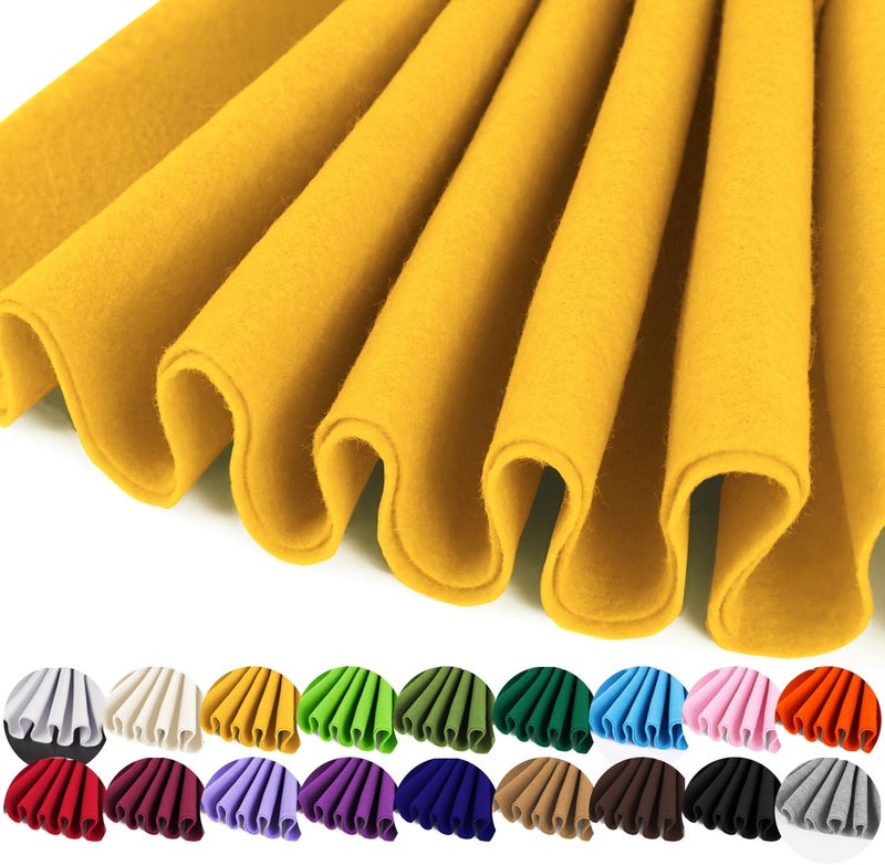 IONTACH Gold Yellow Felt Fabric 36" x 36" (1 Square Yard), Soft 1.6mm Thick Felt Sheets for Craft Sewing Patchwork DIY Art Projects Decorations - Image 1